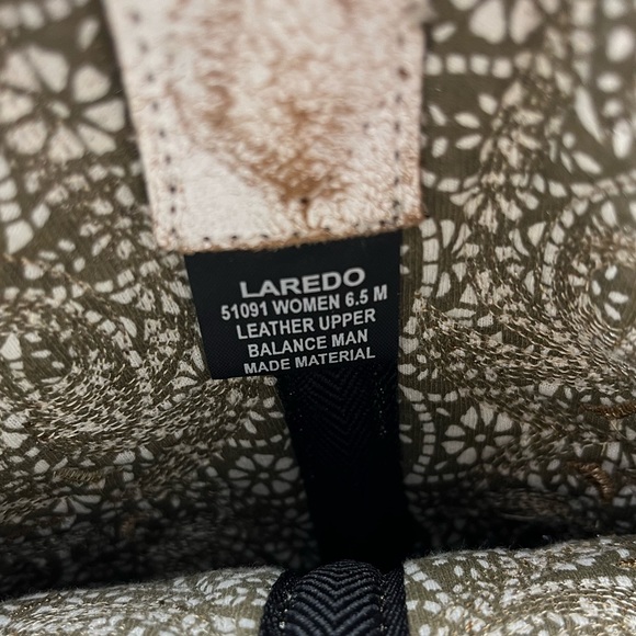 Laredo Myra White Brown Leather Boots. Size 6.5 - Picture 9 of 10